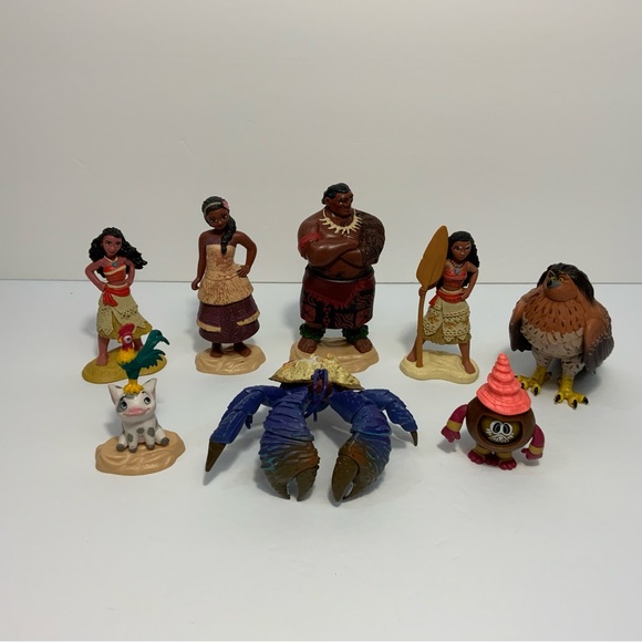 Disney Other - Lot of 8 Disney Moana Figures & Character Toys Moana Heihei Pua Sina Tamatoa Tui